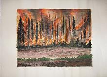 Woods on fire - silvia diana - Watercolor - 200€