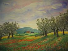tuscan  country - silvia diana - Watercolor - 350€