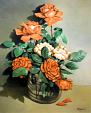 Vase with roses - Salvatore Ruggeri - Oil