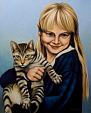 Little girl with cat - Salvatore Ruggeri - Oil