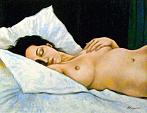 Naked (sleeping woman) - Salvatore Ruggeri - Oil