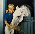Young rider and his horse - Salvatore Ruggeri - Oil