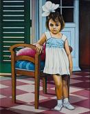 Little girl with white bow - Salvatore Ruggeri - Oil