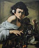 Art reproductions by Caravaggio: Boy bitten by a lizard - Salvatore Ruggeri - Oil