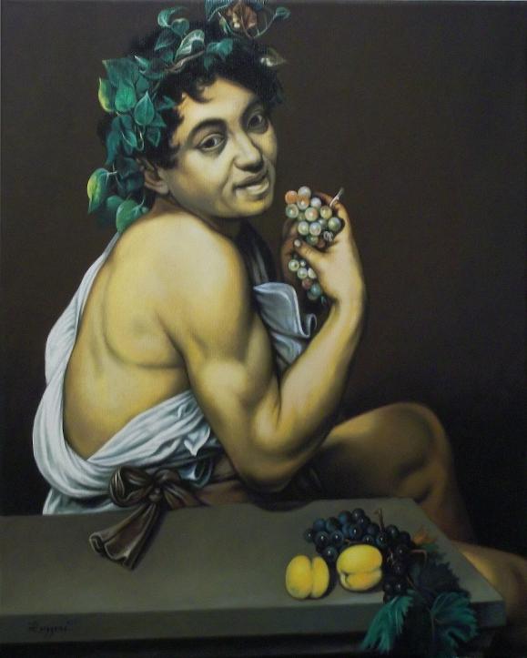 Copia d'autore da Caravaggio: Bacchino malato - Salvatore Ruggeri - Olio
