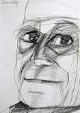 Portrait of Alberto Moravia - Gabriele Donelli - Pencil