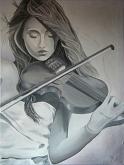 The violinist - Marisa Caprara - acrylic and oil colors