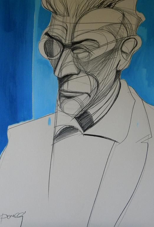 Portrait of Samuel Beckett - Gabriele Donelli - Pencil and acrylic