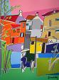 Houses near the river - Gabriele Donelli - Acrylic