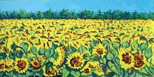 Field of sunflowers - Pietro Dell'Aversana - Acrylic - 250€