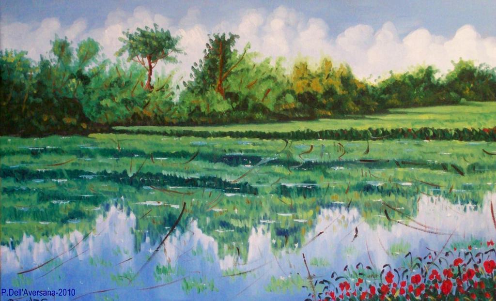 Rice fields lombarde - Pietro Dell'Aversana - Oil