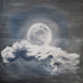 Ce soir, la Lune re^ve..   ( Questa sera, la Luna sogna.. ) - Luana Marchisio - Olio - 120€