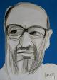 Portrait of Umberto Eco - Gabriele Donelli - Pencil and acrylic