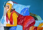 Girl lying - Gabriele Donelli - Pastel and acrylic