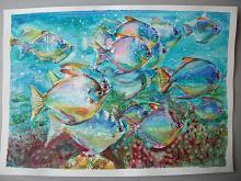 Shoal of fish - Ruzanna Scaglione Khalatyan - Watercolor