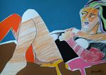Girl lying - Gabriele Donelli - Pastel and acrylic
