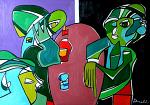 Three martians in supposition - Gabriele Donelli - Oil
