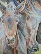 Mare with foal - Ruzanna Scaglione Khalatyan - Pastels - 150€