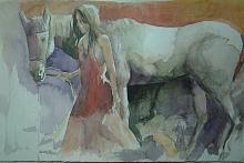 White horse - SILVIA RIDOLFI - Watercolor - 140€