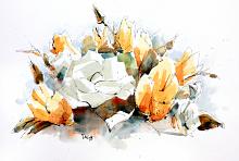 flowers and leaves - Guido Ferrari - Watercolor