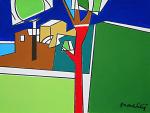 Houses on hill - Gabriele Donelli - Acrylic