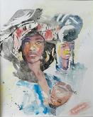 African women - SILVIA RIDOLFI - Watercolor - 180€