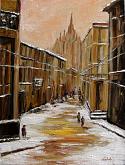 Atmosphere of ancient Milan - Carla Colombo - Oil