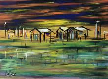 Houses on the lake - Dalido Gino Marini - Acrylic - 500€