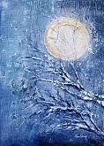 Even the moon awaits - Carla Colombo - oil + sand