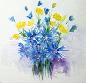 Blue caress - Carla Colombo - Watercolor - €