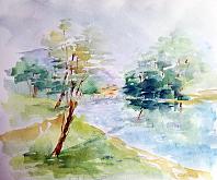 harmony on the river - Carla Colombo - Watercolor - 85€