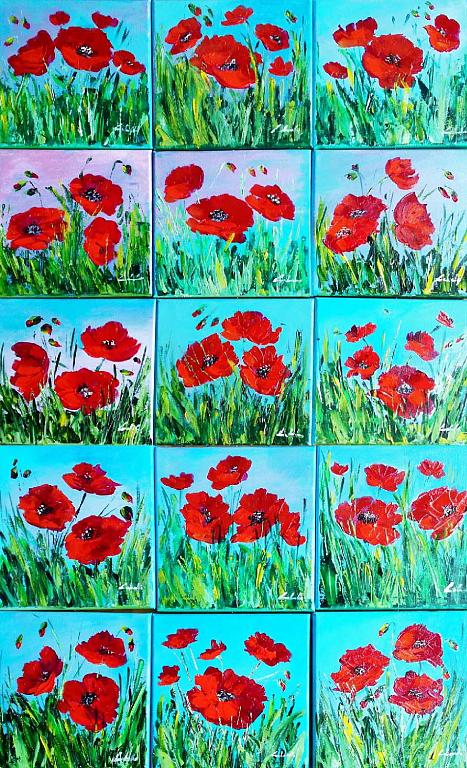 Red poppies  - Carla Colombo - Oil -  €