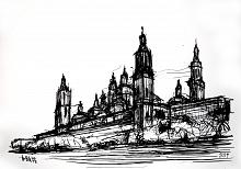Basilica del Pilar - Lucio Forte - Ink on paper - 70€