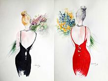   4 - Series Bring me many flowers - Carla Colombo - Acrylic, ballpoint pen - 35€