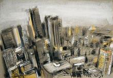 Skyscrapers in L.A. - Lucio Forte - Ink, watercolour and acrylic on cardboard - 185€
