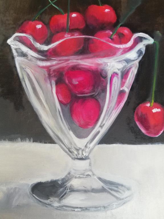 Cherries in the glass - Andrea Corradi - Oil - 200 €