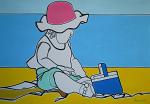 Little girl playing on the beach - Gabriele Donelli - Acrylic