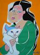 Girl with cat - Gabriele Donelli - Acrylic