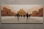 Milan , piazza Duomo 2021 -  Maurizio Missaglia - Acrylic - Sold!