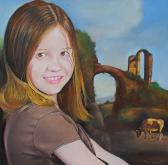 Little girl with classic landscape - Claudio Apparuti - Pastels - 300€