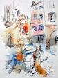 Turtledoves and Lions - Guido Ferrari - Watercolor - 230€ - Sold!