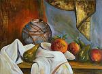 Still life with oranges and pears vase - Giuseppe Iaria - Acrylic - 250€