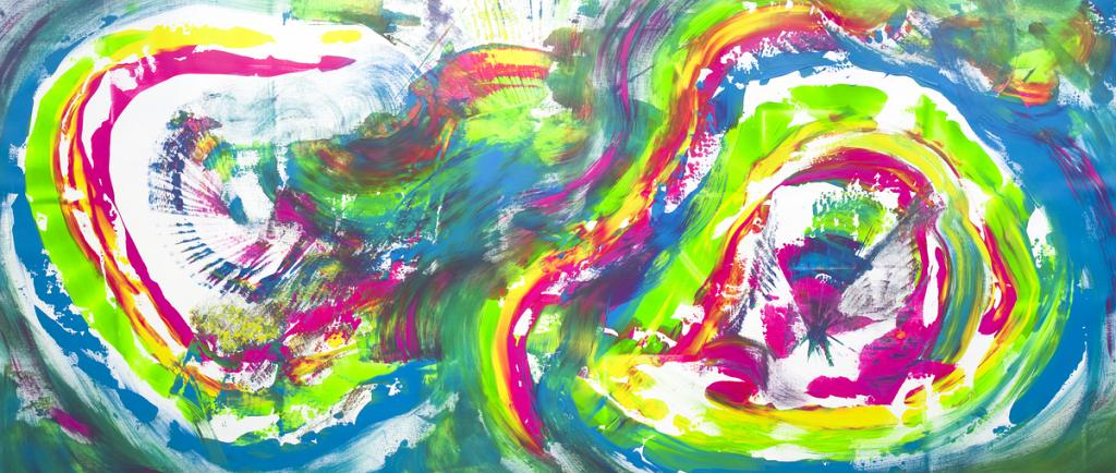 Infinite rainbow, 200x90 cm - Davide De Palma - Action painting - 750 €