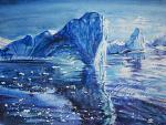 Icebergs, jewels of the Earth - Ruzanna Scaglione Khalatyan - Watercolor