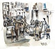 Palermo 1982 - Crime News - Lucio Forte - Watercolor - 120€