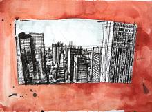Park Avenue - Lucio Forte - Ink, watercolour and acrylic on pape - 129€