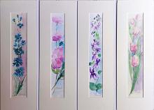  Spring flowers cornflowers, hydrangeas, violets, tulips, - Carla Colombo - Watercolor - €
