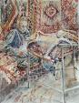 carpet seller - Ruzanna Scaglione Khalatyan - Watercolor