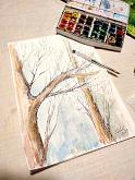  Trees 2 - Carla Colombo - watercolor and biro - 49€