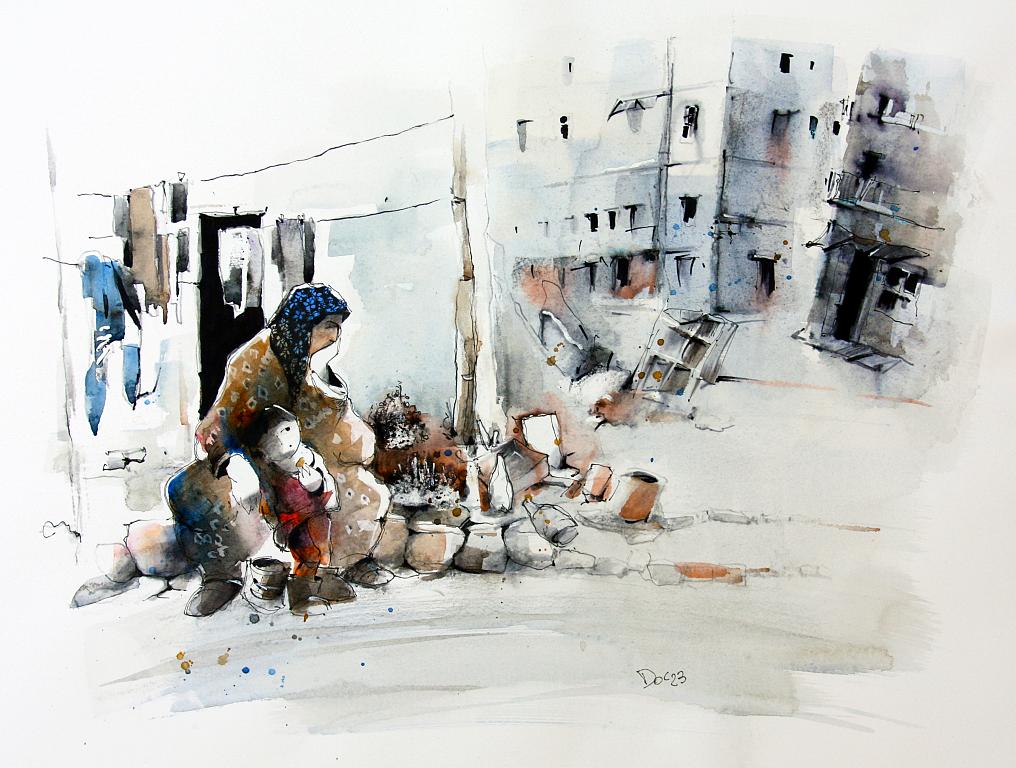NO WAR 2 - Guido Ferrari - watercolor and acrylic inkj - 230 €